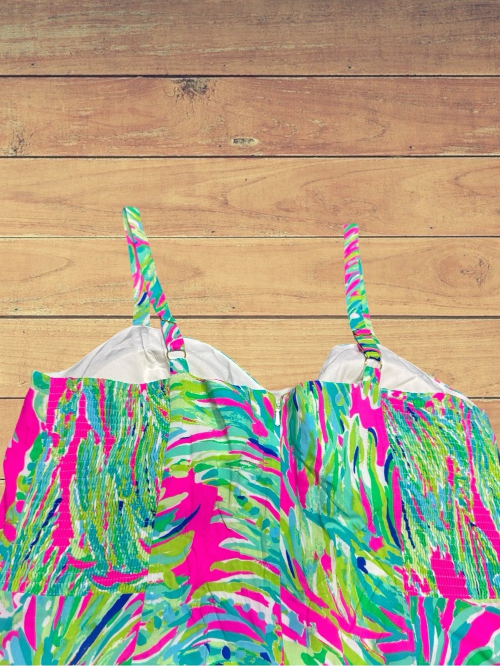 Lilly Pulitzer Morgana Shady Lady Tiered Ruffle Pink & Green Dress Size 14 NWT - Picture 13 of 16